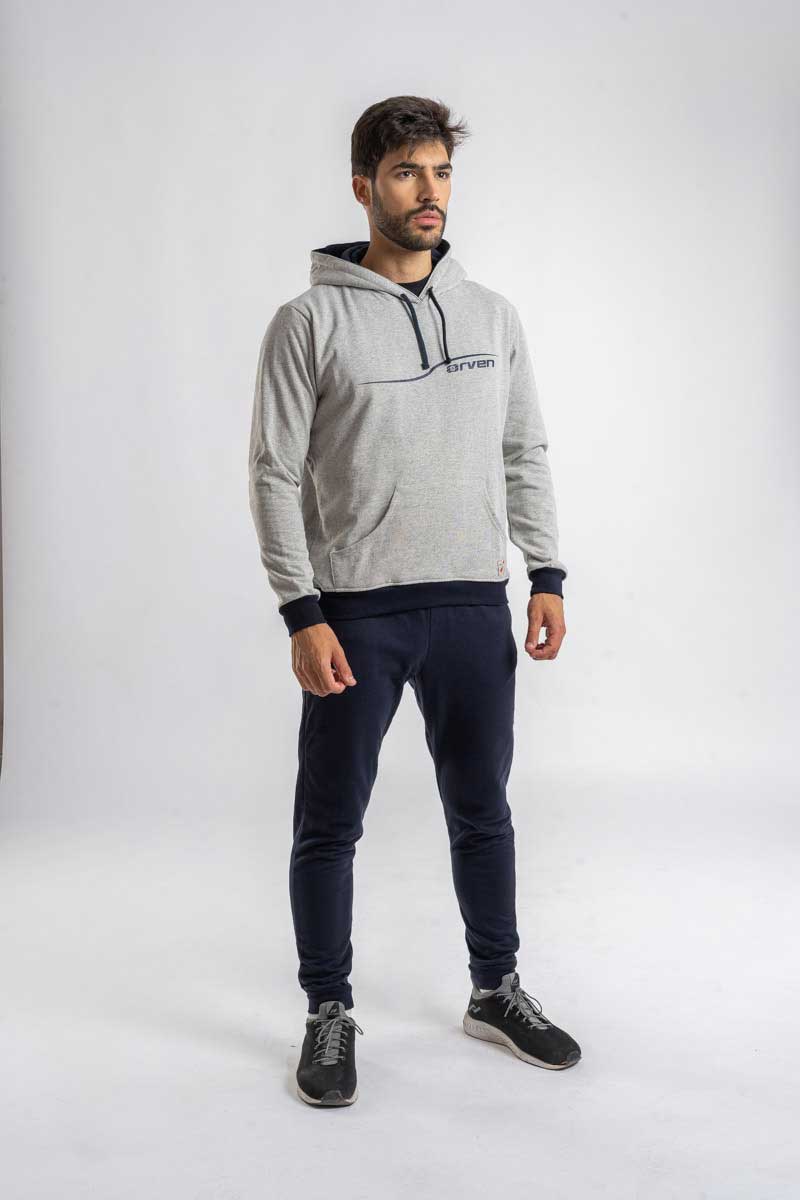 Sudadera con Capucha Player Gris Jaspeado - Orven Sport
