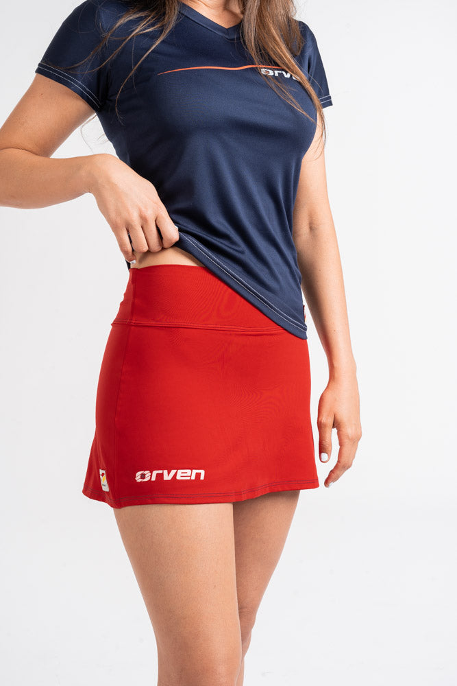 Falda Player Roja/ Blanca - Orven Sport 