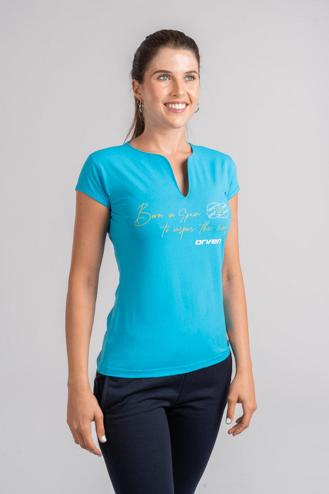 Camiseta de Algodón Turquesa - Orven Sport 