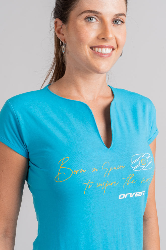 Camiseta de Algodón Turquesa - Orven Sport 