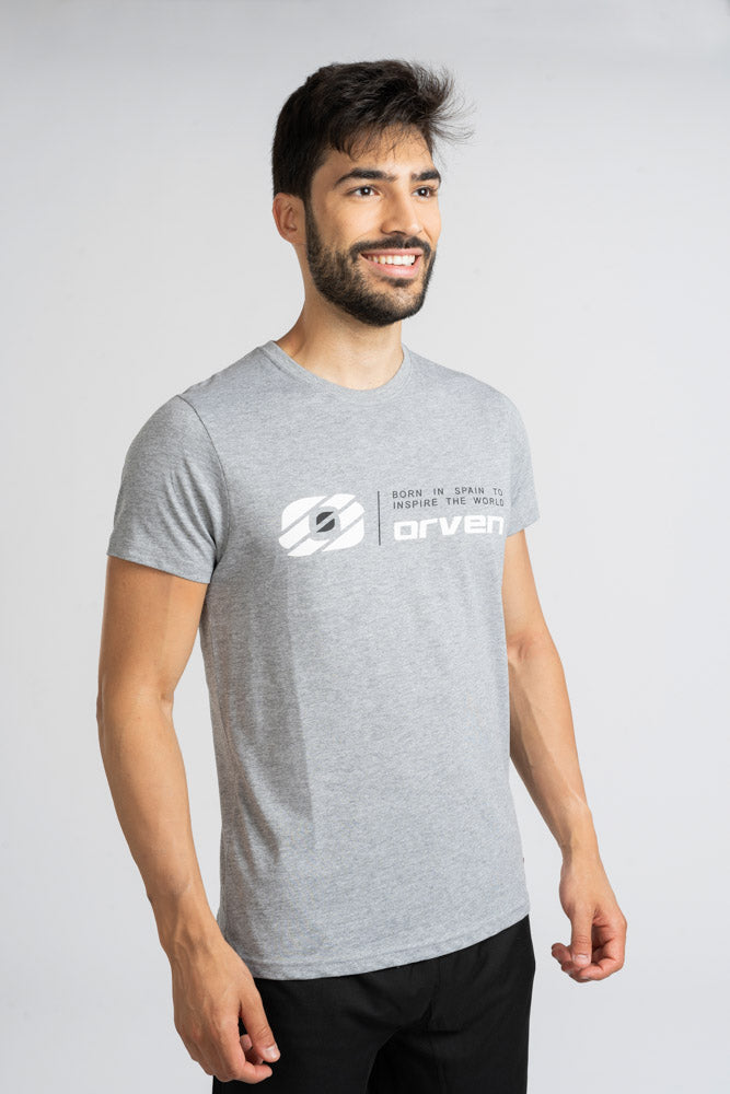 Camiseta de Algodón Gris Jaspeado - Orven Sport 