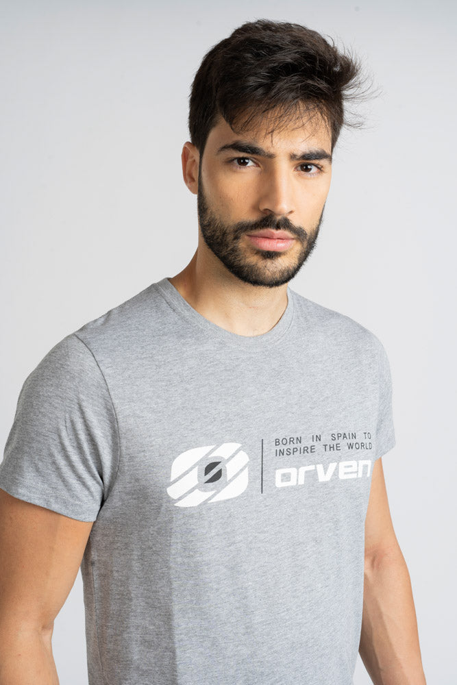 Camiseta de Algodón Gris Jaspeado - Orven Sport 