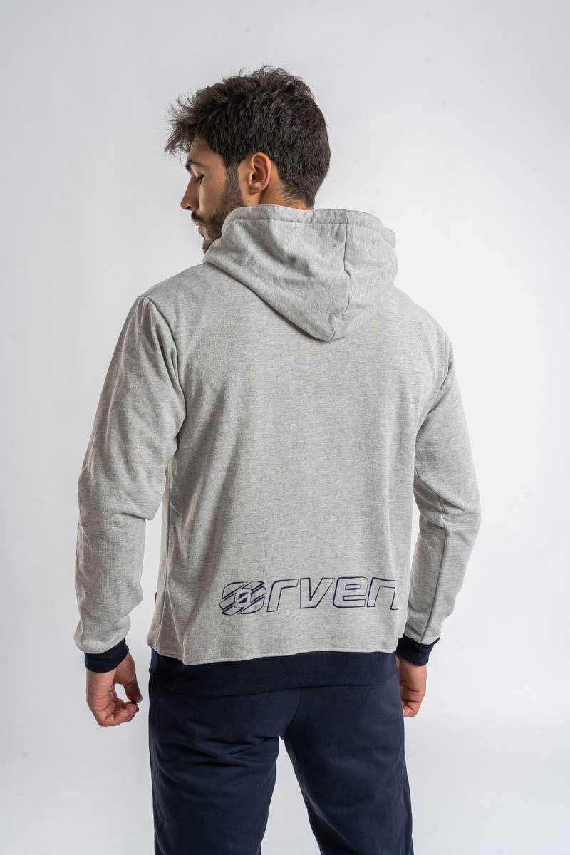 Sudadera con Capucha Player Gris Jaspeado - Orven Sport 