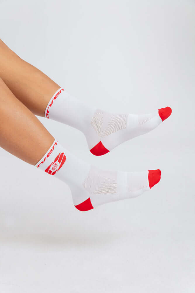 Calcetines Player Blancos - Rojos - Orven Sport 