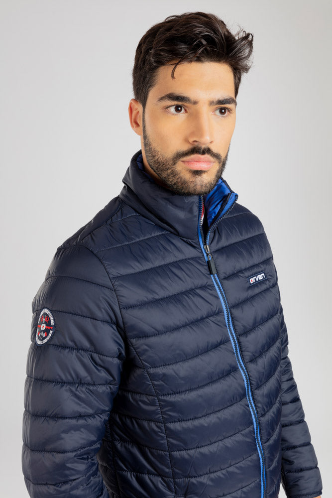 Hombre – Cazadora acolchada con capucha Sports en Azul Marino